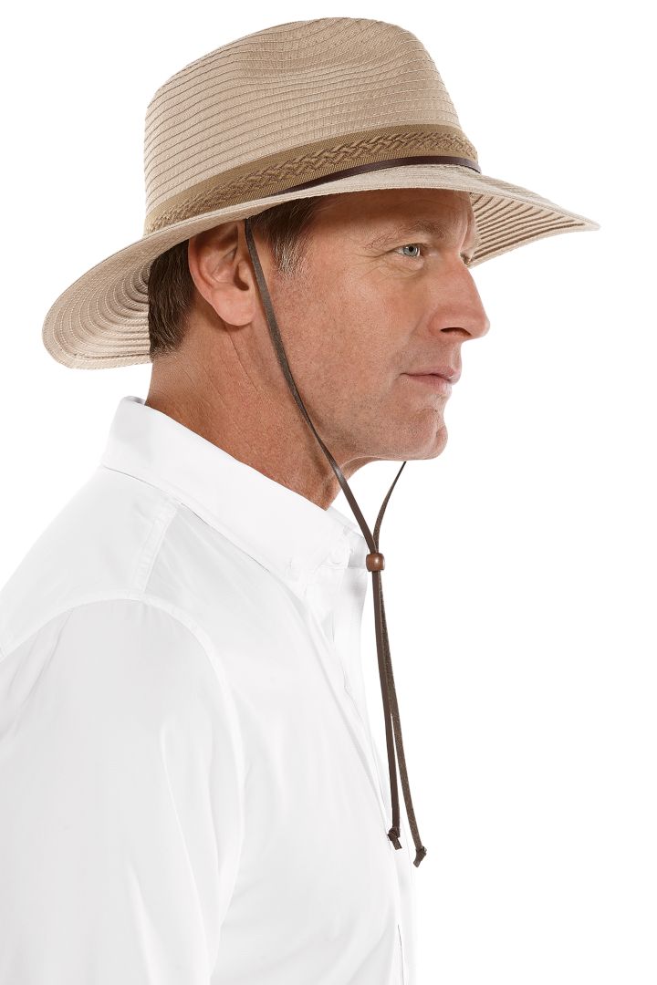 Coolibar Men's Galileo Packable Travel Hat UPF 50+ - Khaki