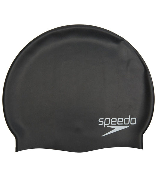 Speedo Jr. Elastomeric Silicone Swim Cap - Black
