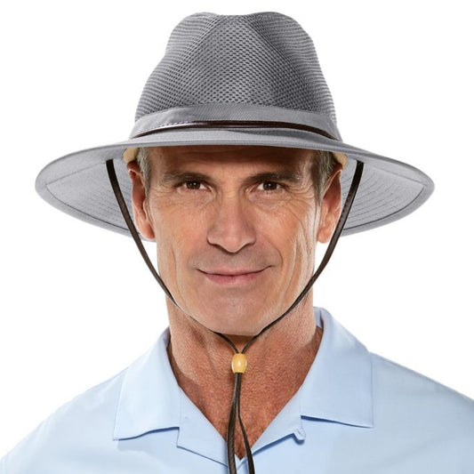 Coolibar Men's Kaden Crushable Ventilated Hat UPF 50+ - Smoke Grey