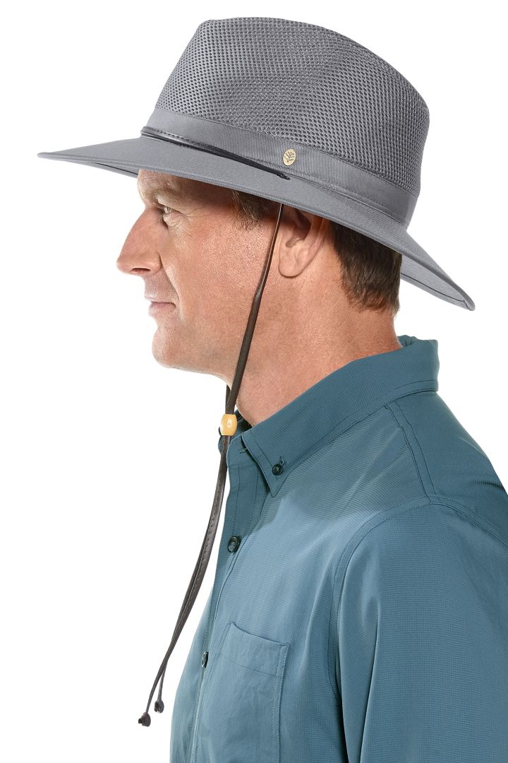 Coolibar Men's Kaden Crushable Ventilated Hat UPF 50+ - Smoke Grey