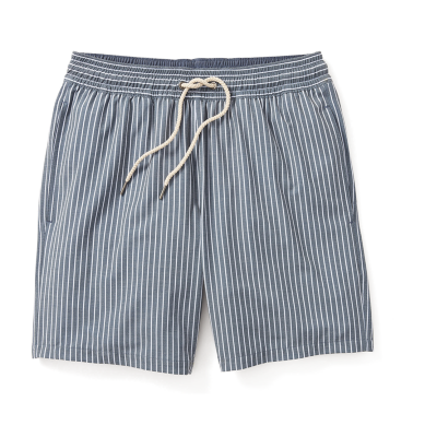 Fair Harbor Kid's Bayberry Stripe Swim Trunk - Dark Denim - FINAL SALE