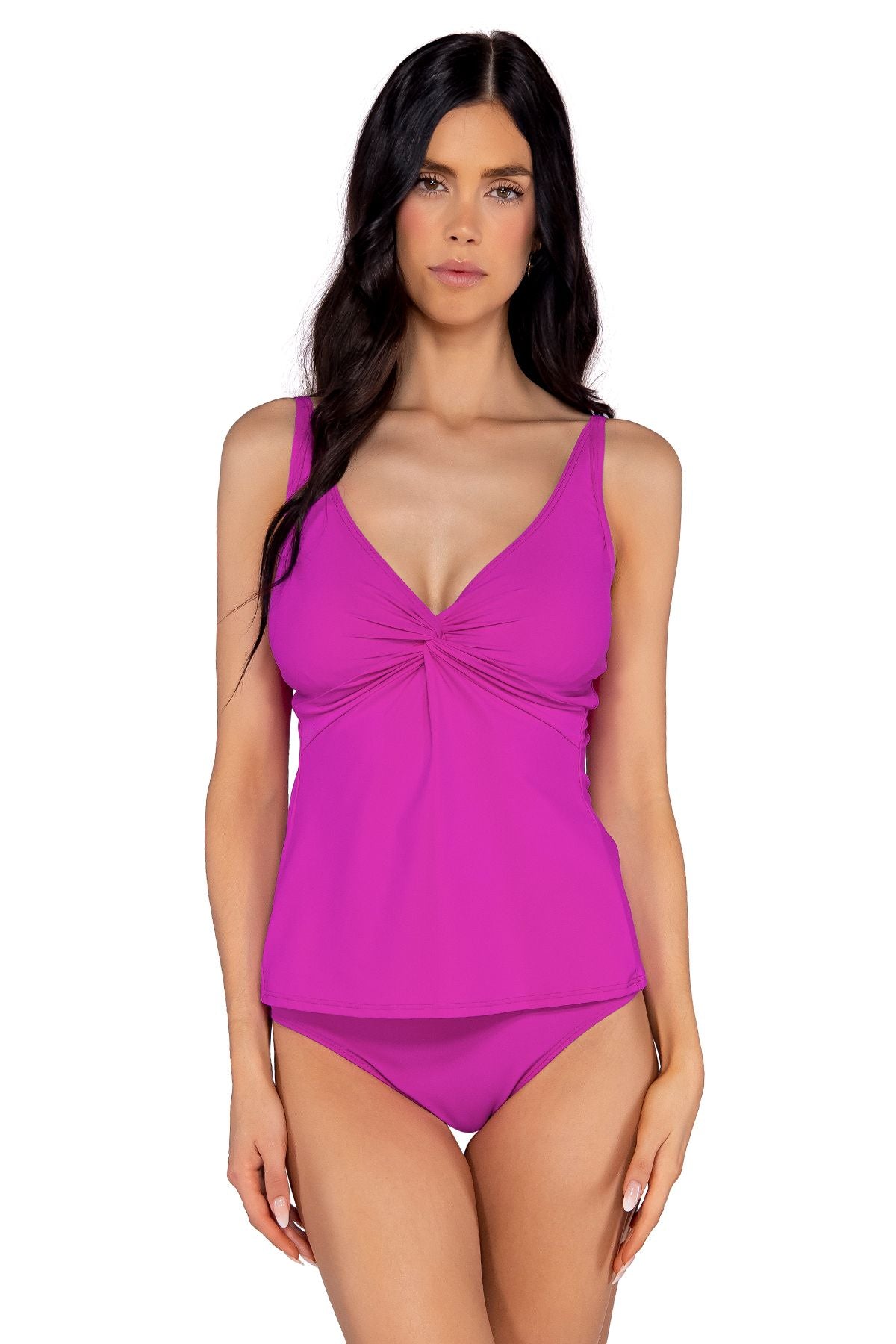 Sunsets Forever D/DD Cup Underwire Tankini Top - Wild Orchid - FINAL SALE