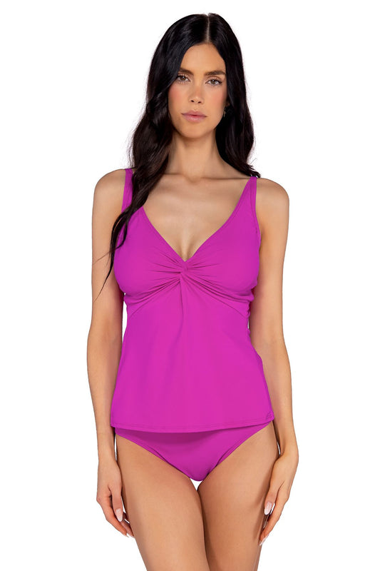 Sunsets Forever D/DD Cup Underwire Tankini Top - Wild Orchid - FINAL SALE