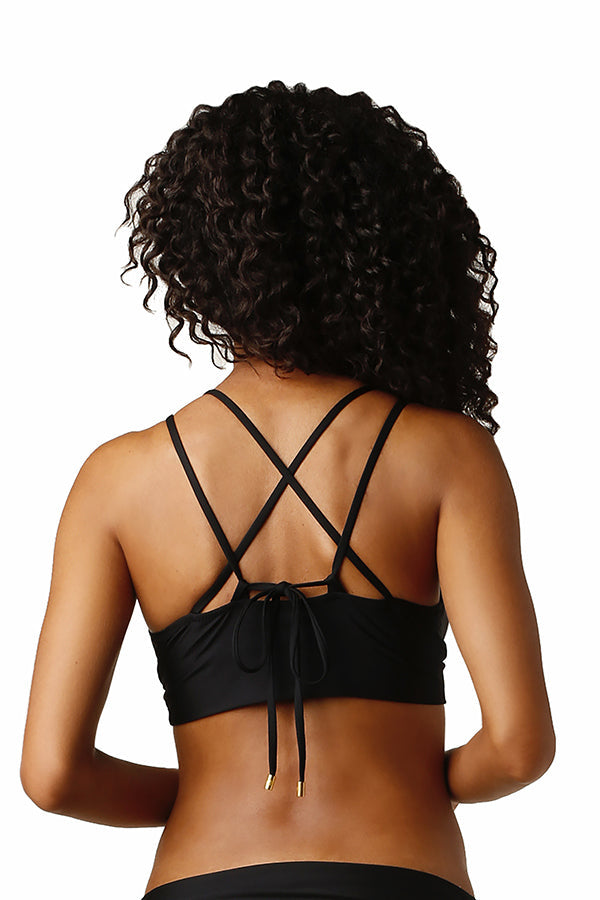 Helen Jon Resort Essentials Solid Retreat Bra Bikini Top - Black