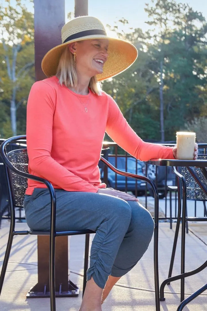 Coolibar Shannon Wide Brim Beach Hat UPF 50+ - Natural Colorblock