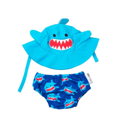 Zoocchini Swim Diaper and Sun Hat Set - Shark
