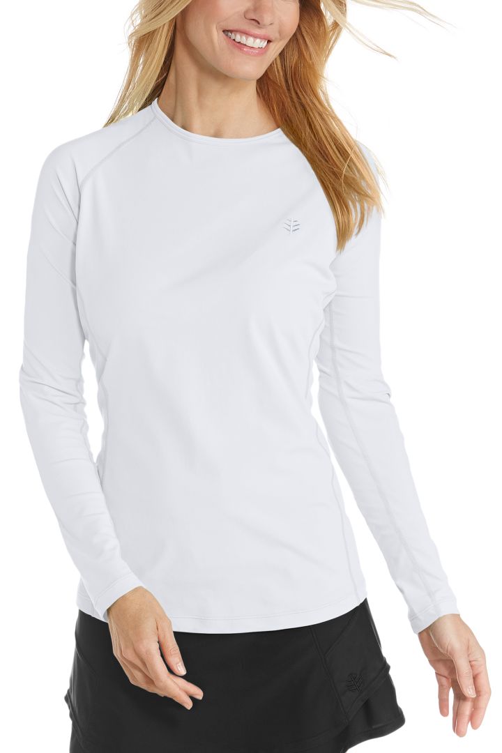 Coolibar Women's Hightide Long Sleeve Swim Shirt UPF 50+ - White