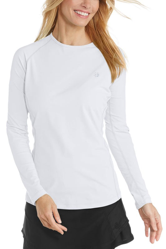 Coolibar Women's Hightide Long Sleeve Swim Shirt UPF 50+ - White