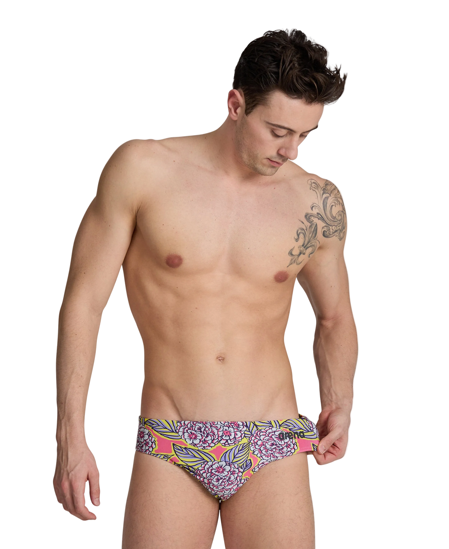 Arena Men's Hydrangea Brief Swimsuit - Pink Multi - FINAL SALE