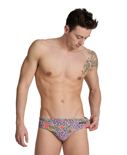 Arena Men's Hydrangea Brief Swimsuit - Pink Multi - FINAL SALE