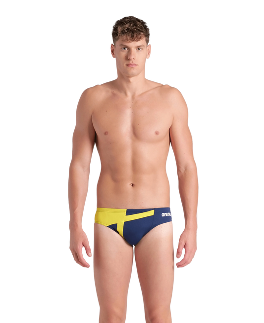 Arena Men's Diamond Brief Swimsuit - Navy/Yellow