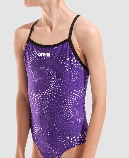 Arena Girl's Light Drop Back One Piece Swimsuit - Fireflow Purple