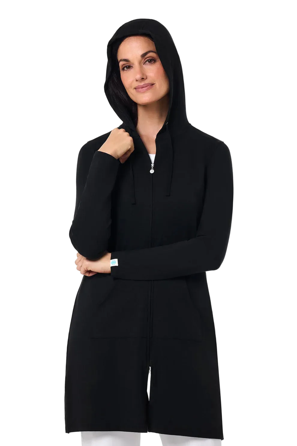 Coolibar Cabana Hoodie Coverup UPF 50+ - Black