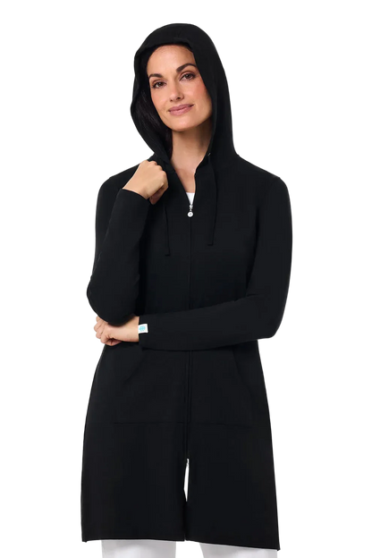 Coolibar Cabana Hoodie Coverup UPF 50+ - Black