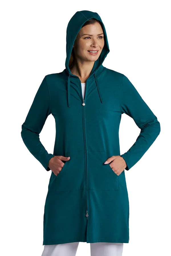 Coolibar Cabana Hoodie Coverup UPF 50+ - Transformative Teal