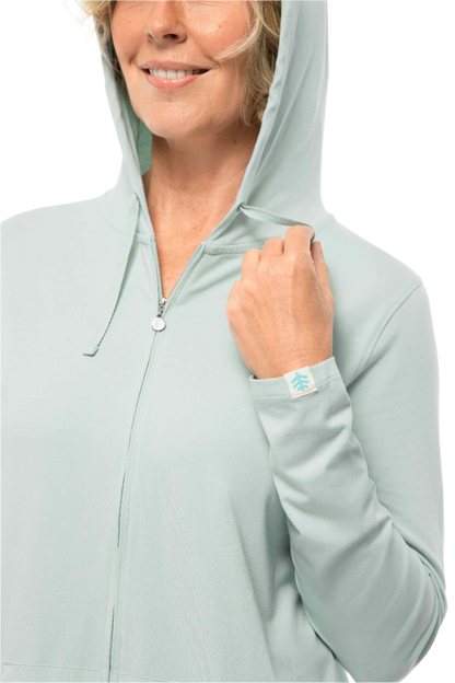 Coolibar Cabana Hoodie Coverup UPF 50+ - Misty Aqua - FINAL SALE