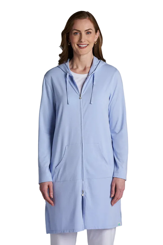 Coolibar Cabana Hoodie Coverup UPF 50+ - Periwinkle