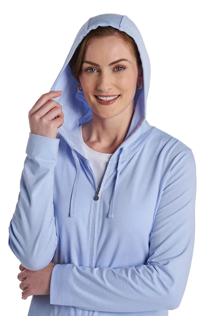 Coolibar Cabana Hoodie Coverup UPF 50+ - Periwinkle