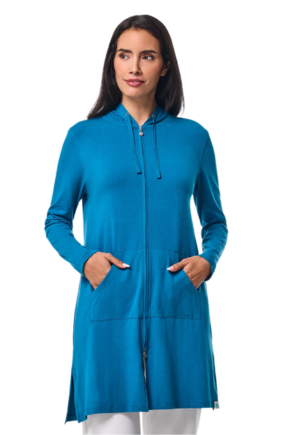 Coolibar Cabana Hoodie Coverup UPF 50+ - Bluejay