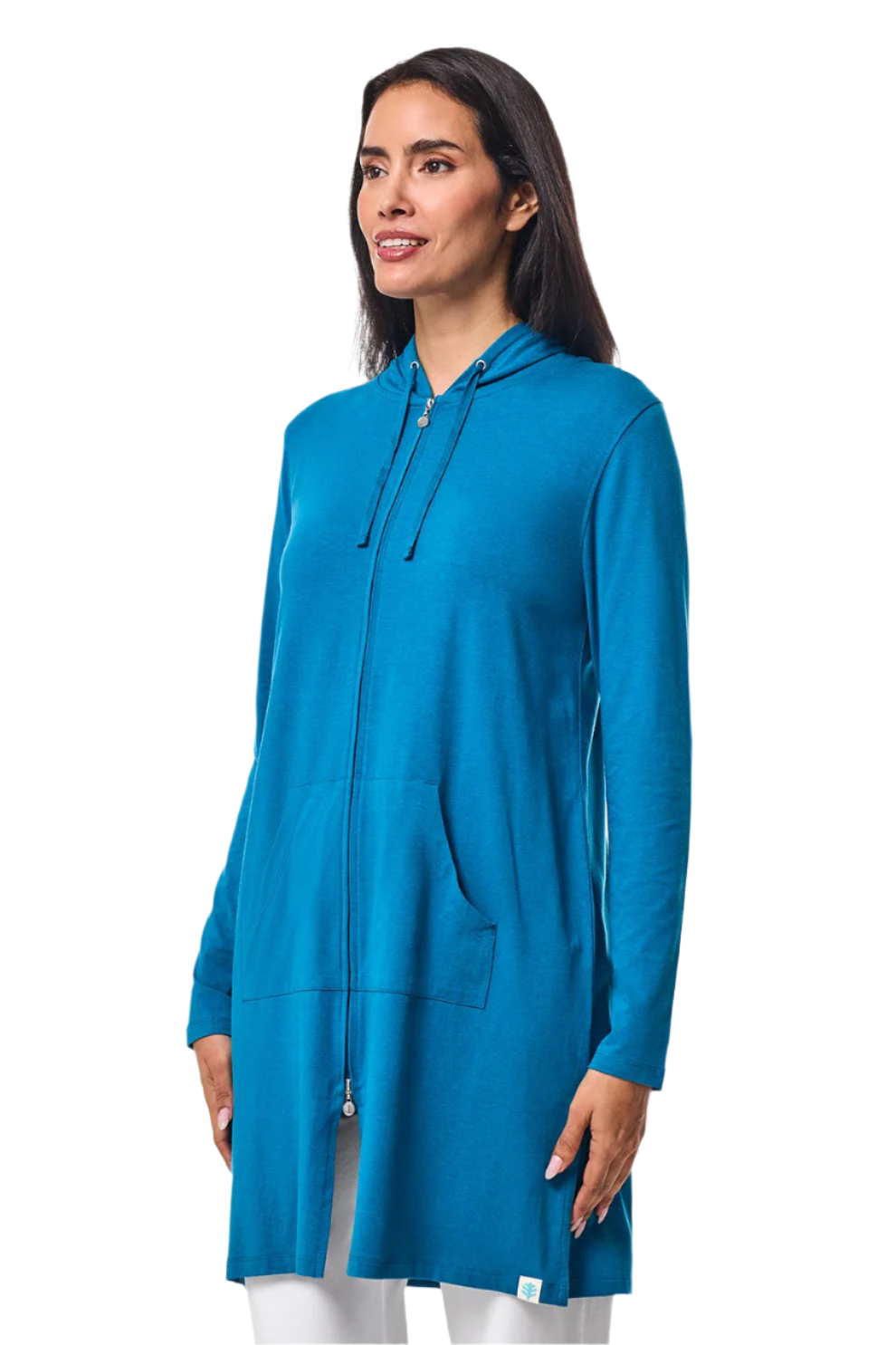 Coolibar Cabana Hoodie Coverup UPF 50+ - Bluejay
