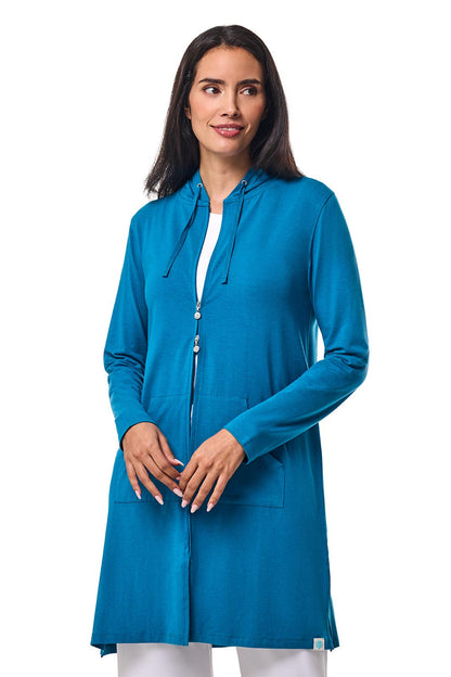 Coolibar Cabana Hoodie Coverup UPF 50+ - Bluejay