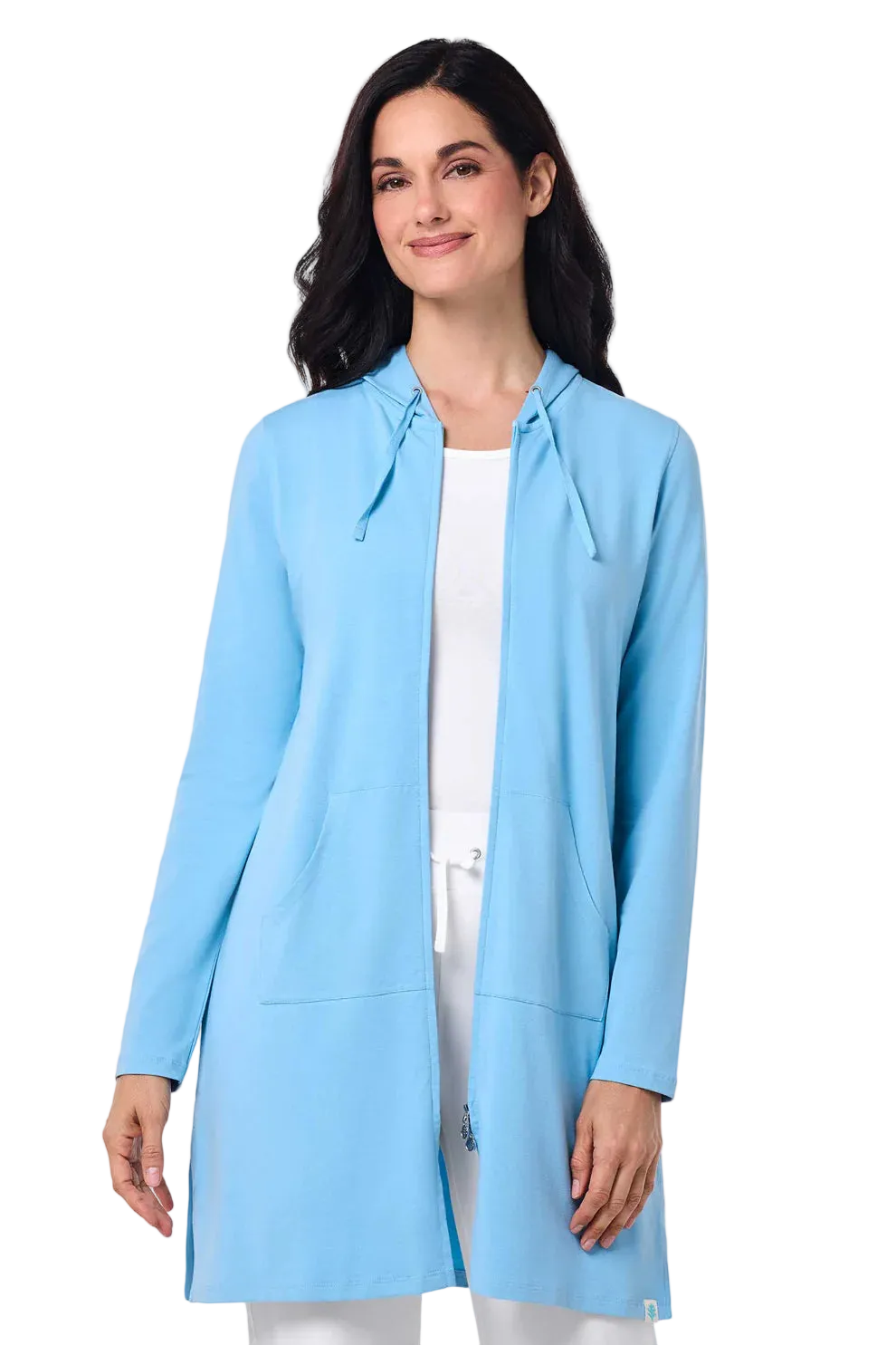 Coolibar Cabana Hoodie Coverup UPF 50+ - Arctic Blue