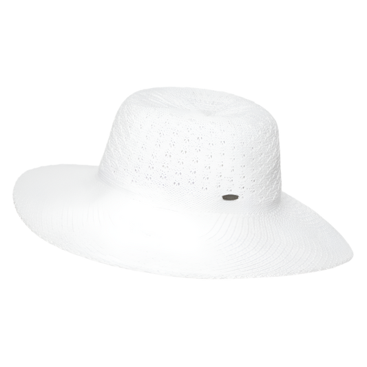 Coolibar Perla Packable Wide Brim Hat UPF 50+ -  White