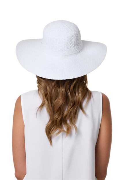 Coolibar Perla Packable Wide Brim Hat UPF 50+ -  White
