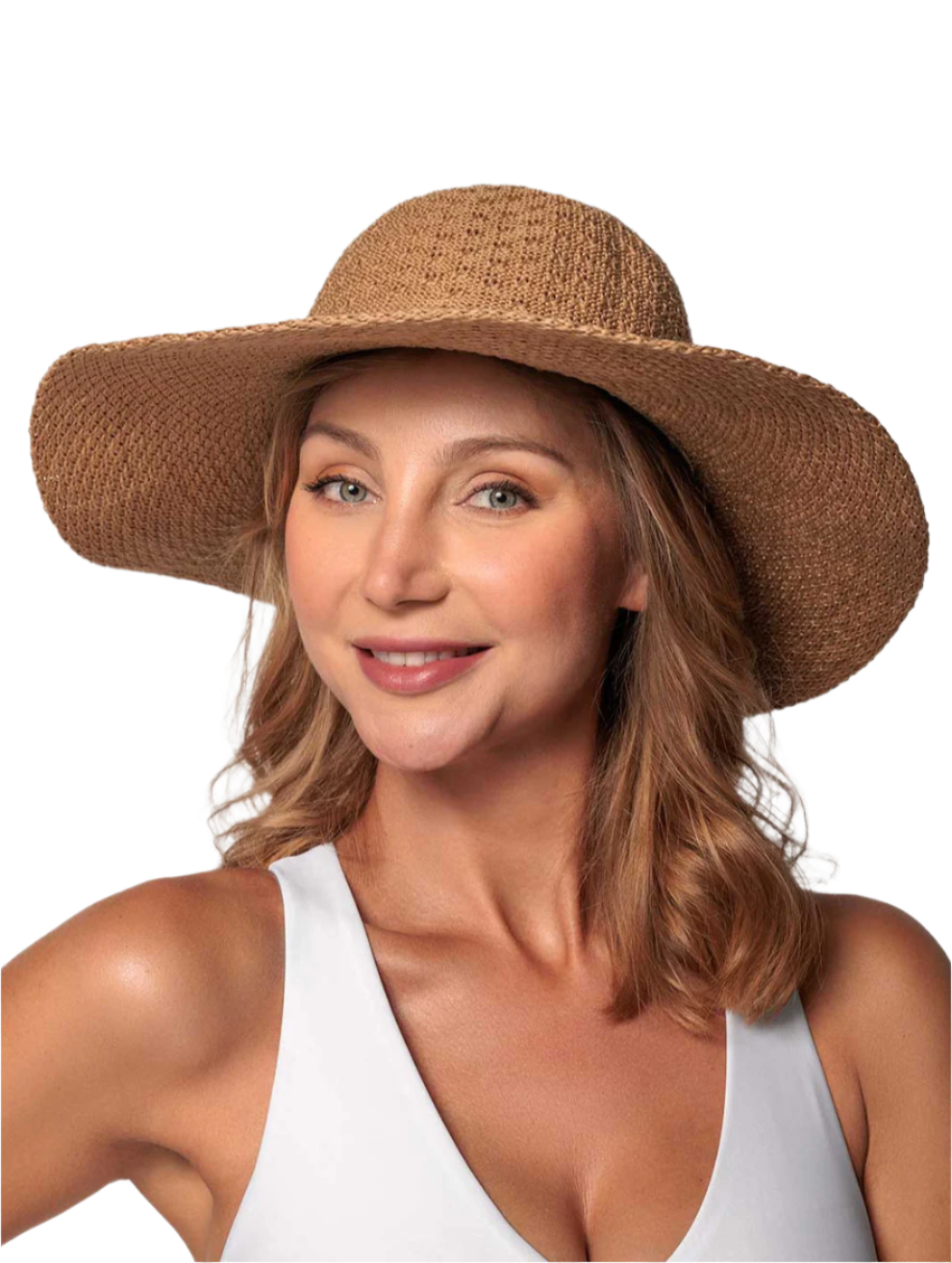 Coolibar Perla Packable Wide Brim Hat UPF 50+ - Tan