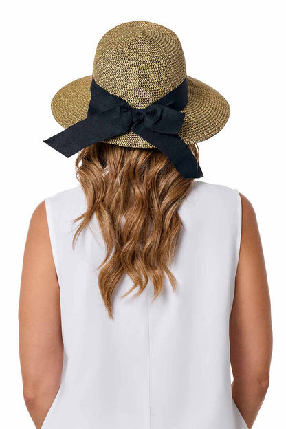 Coolibar Clara Asymmetrical Sun Hat UPF 50+ - Coffee Multi
