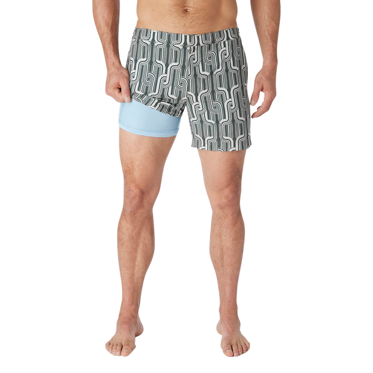 Fair Harbor The Sextant Men's Swim Trunk Boardshorts - Thyme Ocean Current