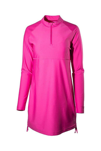 Coolibar Lawai Ruche Swim Shirt UPF 50+ -  Magnolia Pink - FINAL SALE