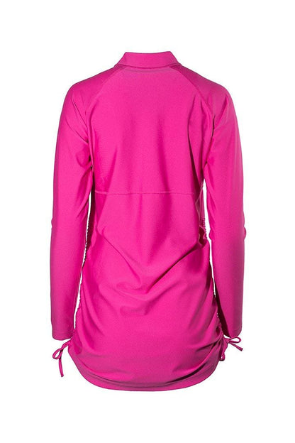 Coolibar Lawai Ruche Swim Shirt UPF 50+ -  Magnolia Pink - FINAL SALE