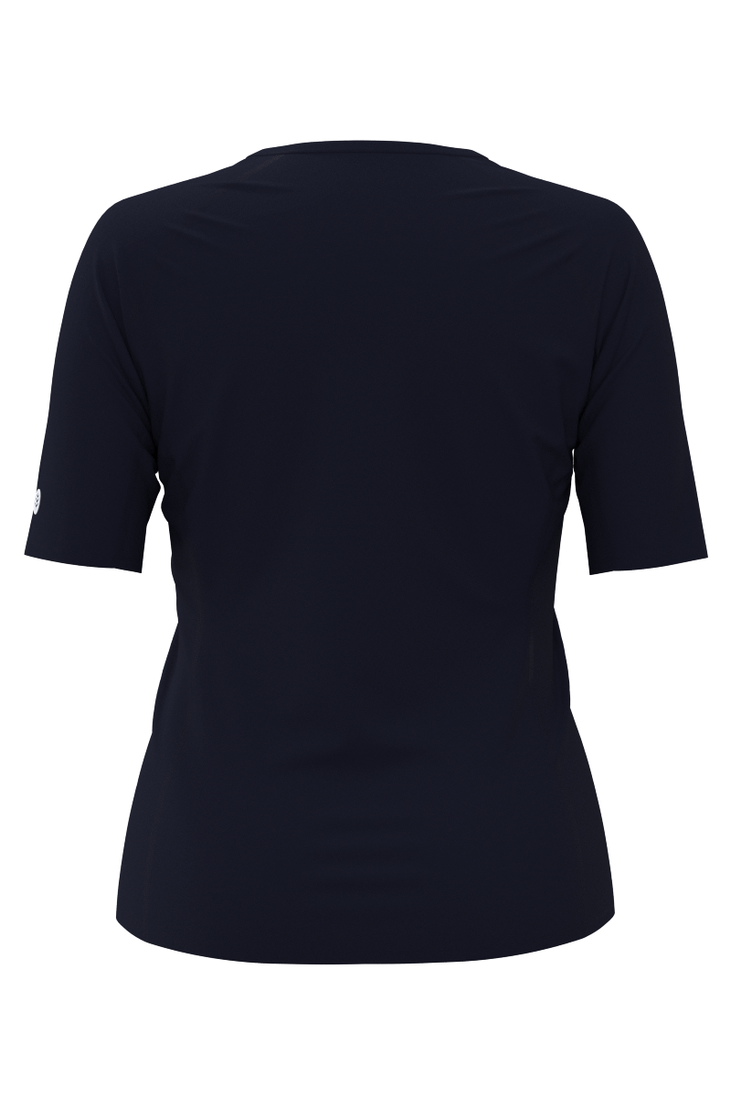 Coolibar Women's Hightide Short Sleeve Swim Shirt UPF 50+ - Navy