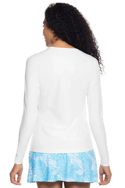 Coolibar Women's Hightide Long Sleeve Swim Shirt UPF 50+ - White