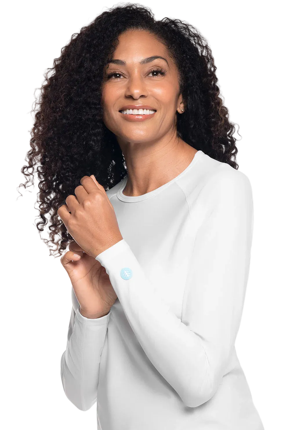 Coolibar Women's Hightide Long Sleeve Swim Shirt UPF 50+ - White