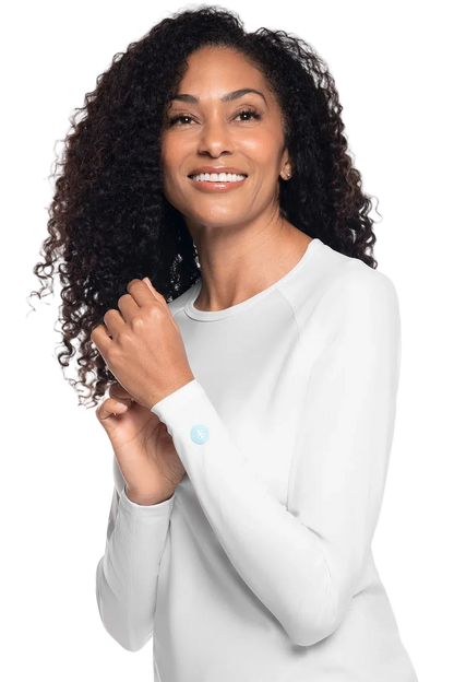 Coolibar Women's Hightide Long Sleeve Swim Shirt UPF 50+ - White