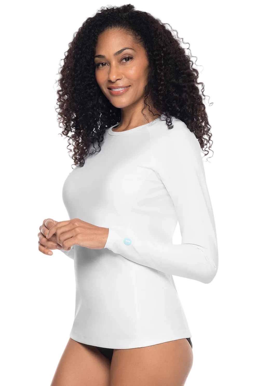 Coolibar Women's Hightide Long Sleeve Swim Shirt UPF 50+ - White