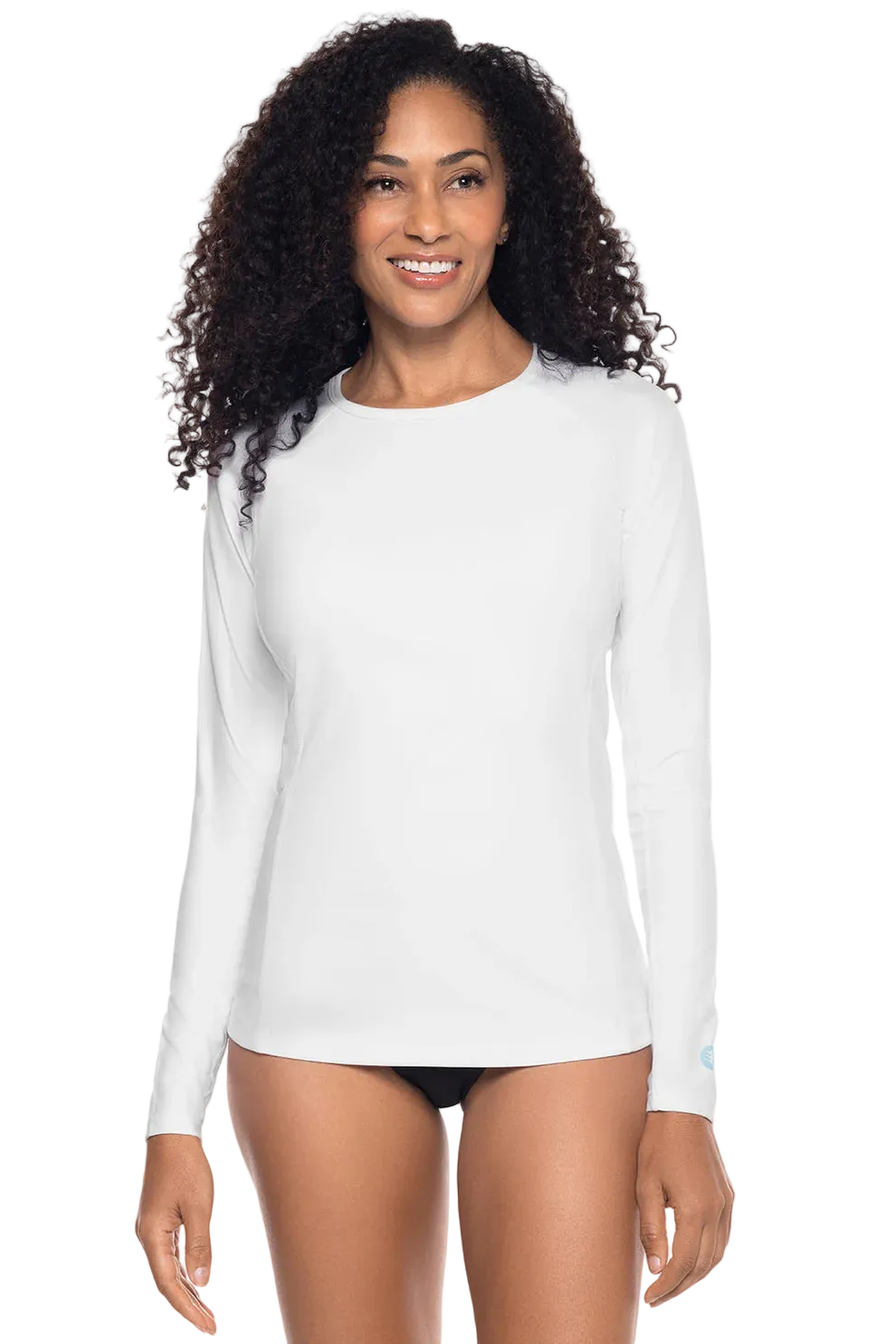 Coolibar Women's Hightide Long Sleeve Swim Shirt UPF 50+ - White