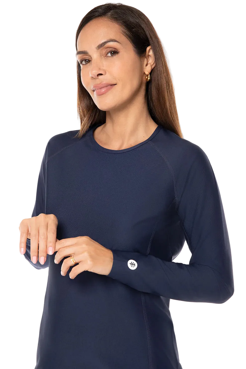 Coolibar Women's Hightide Long Sleeve Swim Shirt UPF 50+ - Navy