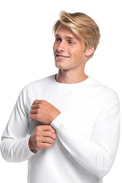 Coolibar Men's Hightide Long Sleeve Swim Shirt UPF 50+ - White