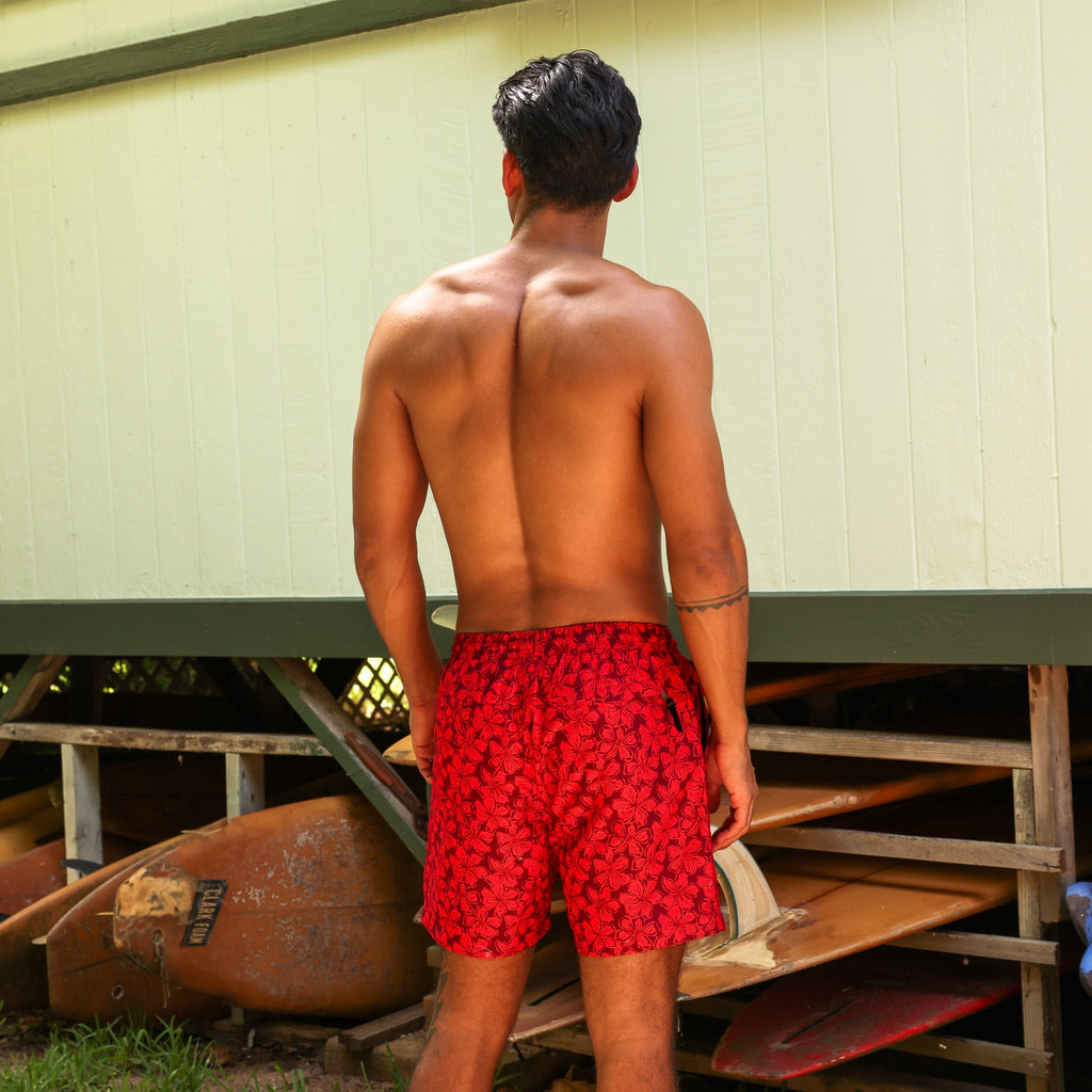 Kulani Kinis Men's Swim Trunks - Sassy Sangria