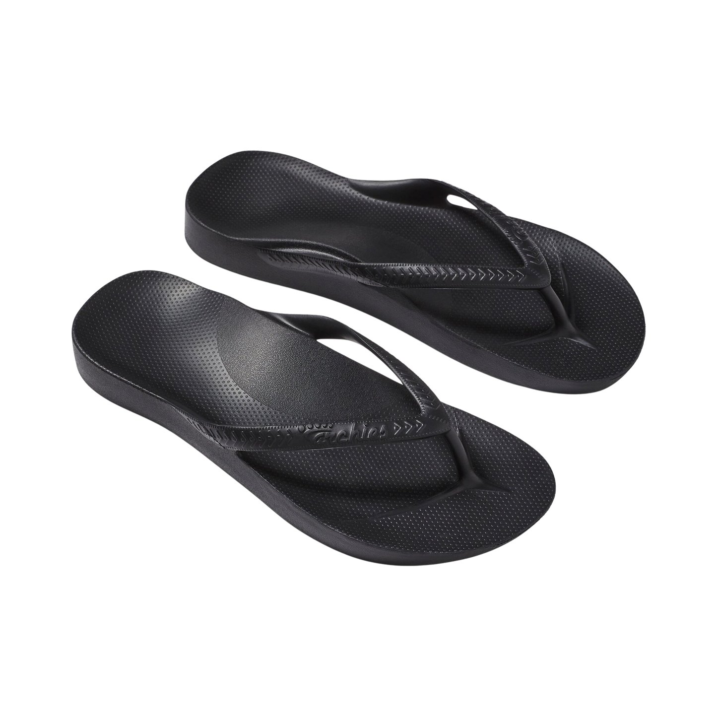 Archies Arch Support Flip Flops - Black