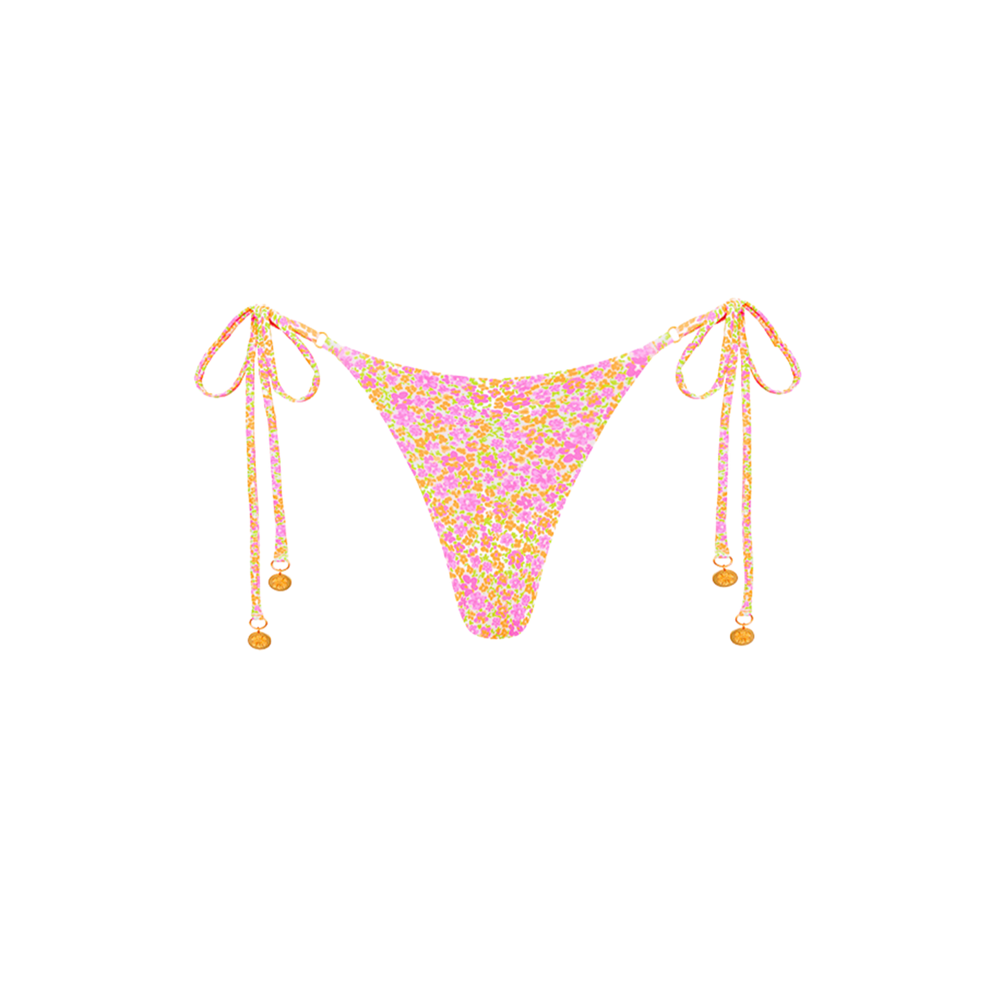 Kulani Kinis Thong Tie Side Bikini Bottom - Champagne Blossom