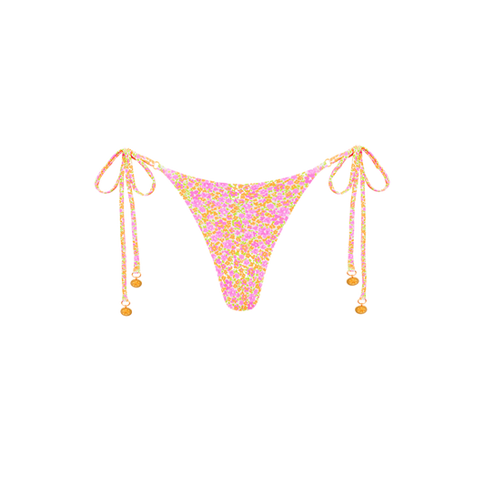 Kulani Kinis Thong Tie Side Bikini Bottom - Champagne Blossom