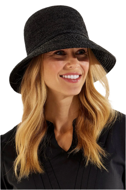 Coolibar Carolina Summer Cloche Hat UPF 50+ - Black