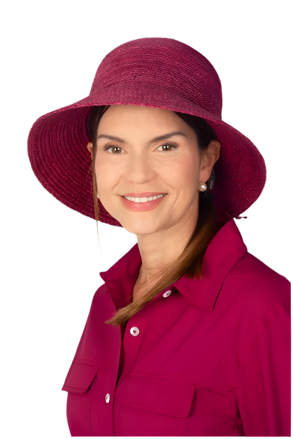 Coolibar Carolina Summer Cloche Hat UPF 50+ - Red Crush