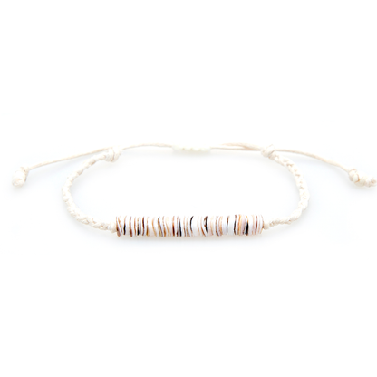 Lotus and Luna Braided Puka Bracelet - Sage