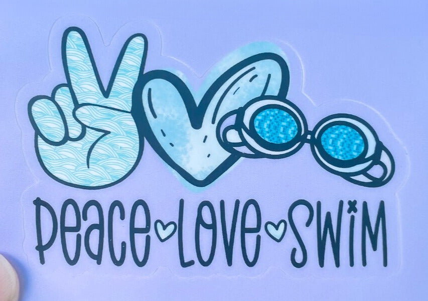 SSR Peace Love Swim Sticker