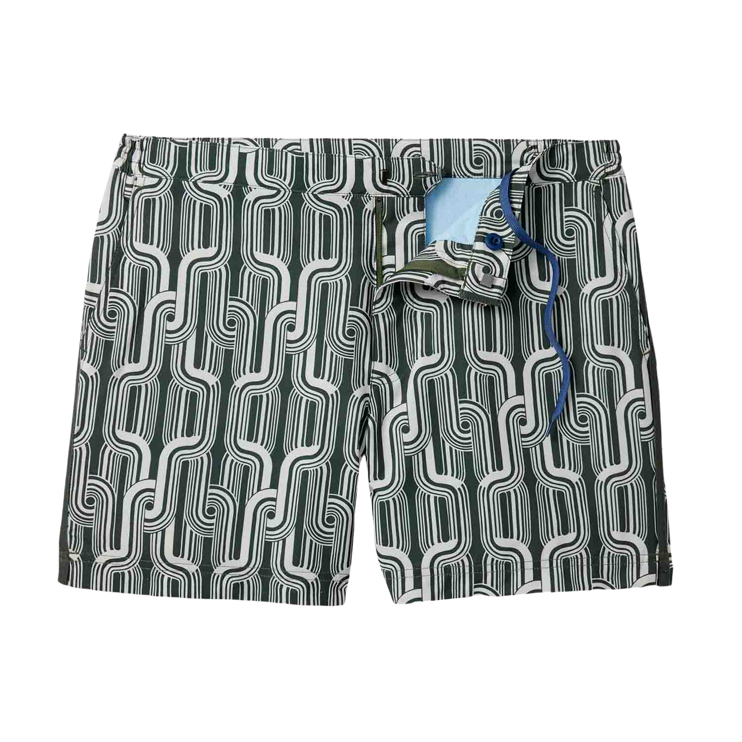 Fair Harbor The Sextant Men's Swim Trunk Boardshorts - Thyme Ocean Current